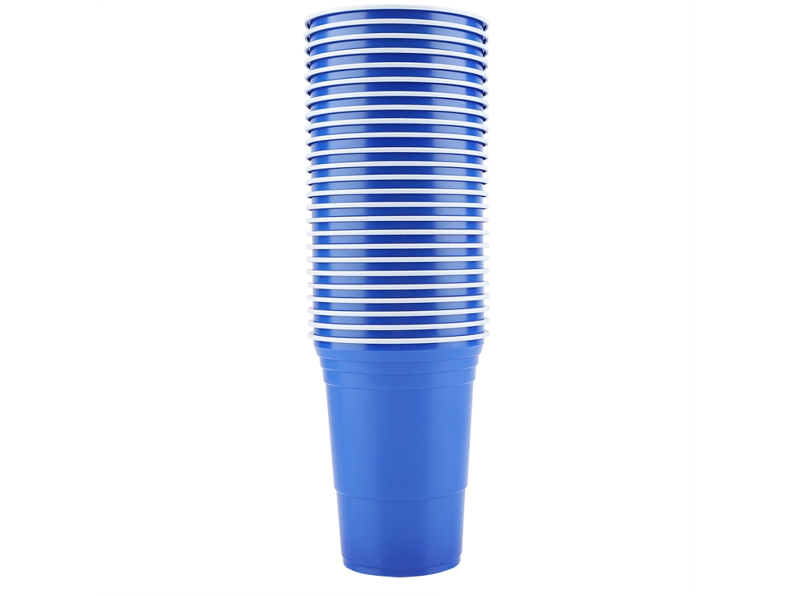 Juego de Beer Pong con 25 vasos azules