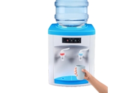 Dispensador de agua fría y caliente de 220 V, diseño de grifo ergonómico, control de temperatura dual, compacto e independiente.