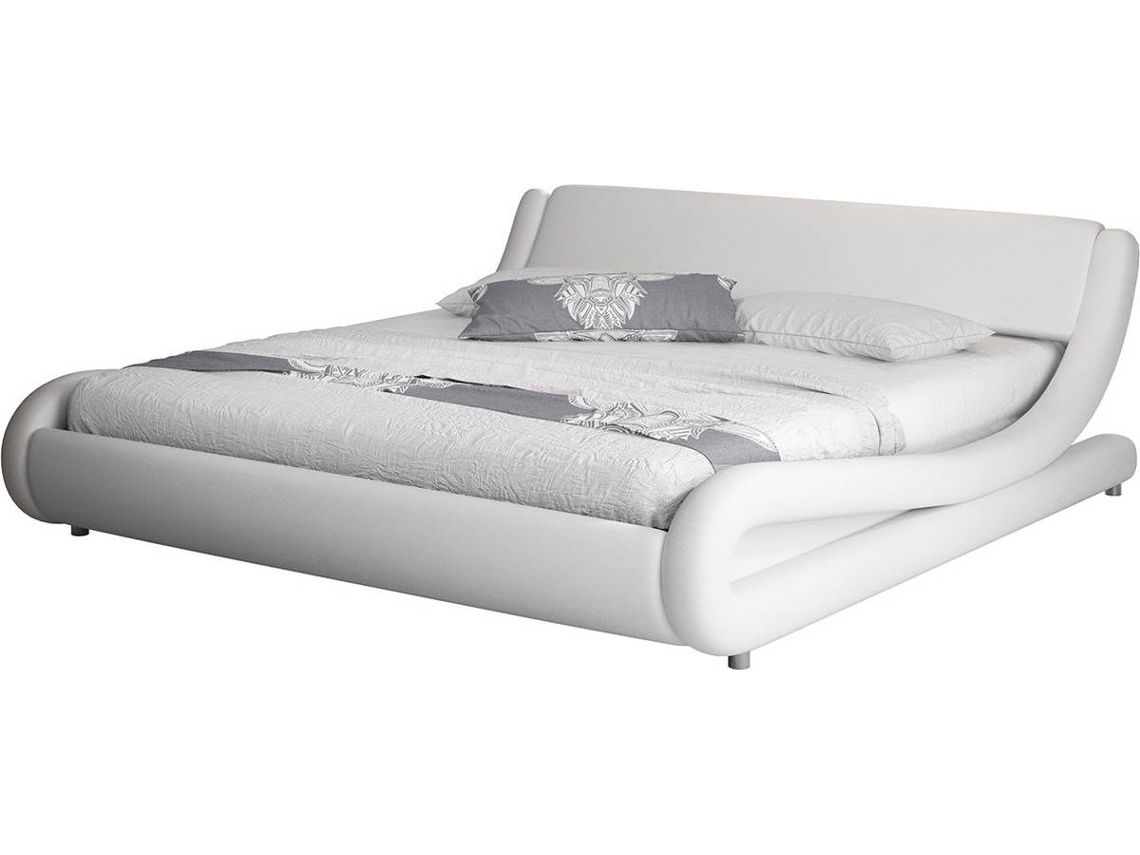 Cama Alessia MÓVEIS BONITOS (Blanca - Polipele - Compatible con colchón de 135x190cm)