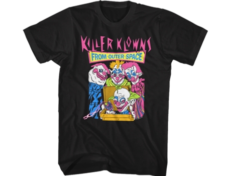 Camiseta Unisexo DEEPSTONE Pizza Box Killer Klowns From Outer Space Negro (S)