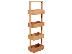 WELL HOME - Organizador de baño en bambú con 4 niveles H.88cm