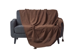 Homescapes Rajput Ribbed Chocolate Throw 225x255 Cm