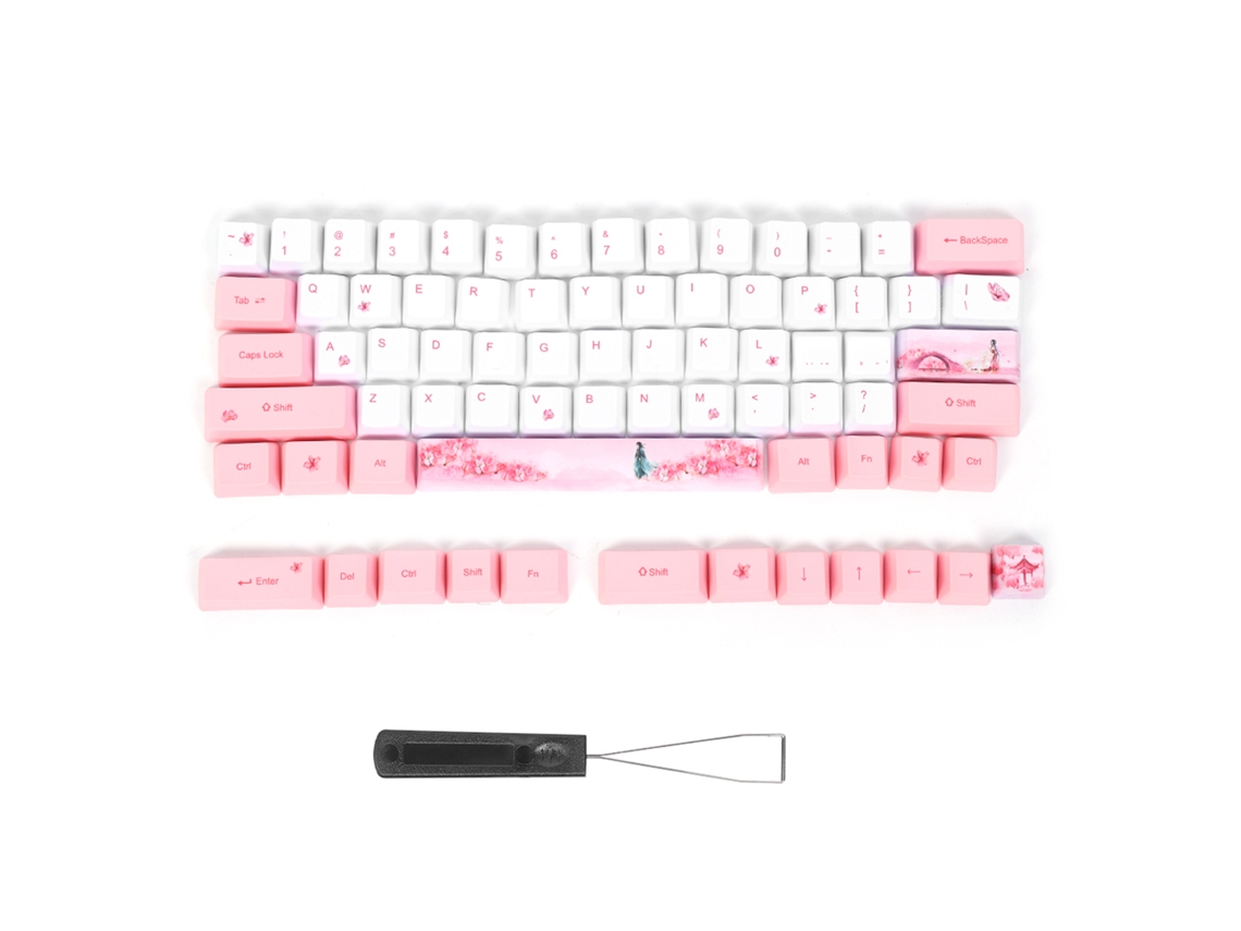 73 teclas PBT sublimadas para teclado mecánico con diseño de chica linda 6064