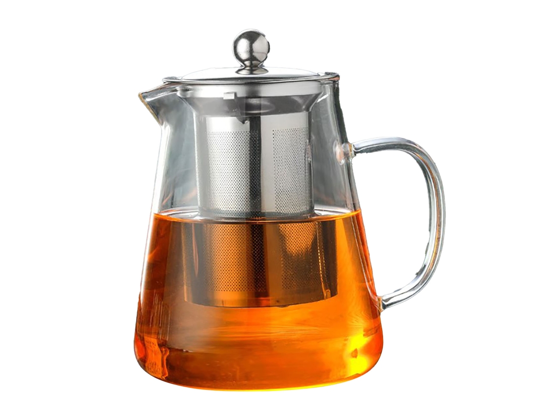 Tetera de Vidrio, 1300 ml, Resistente al Calor, con Mango ergonómico para té a Granel KOFIHETY