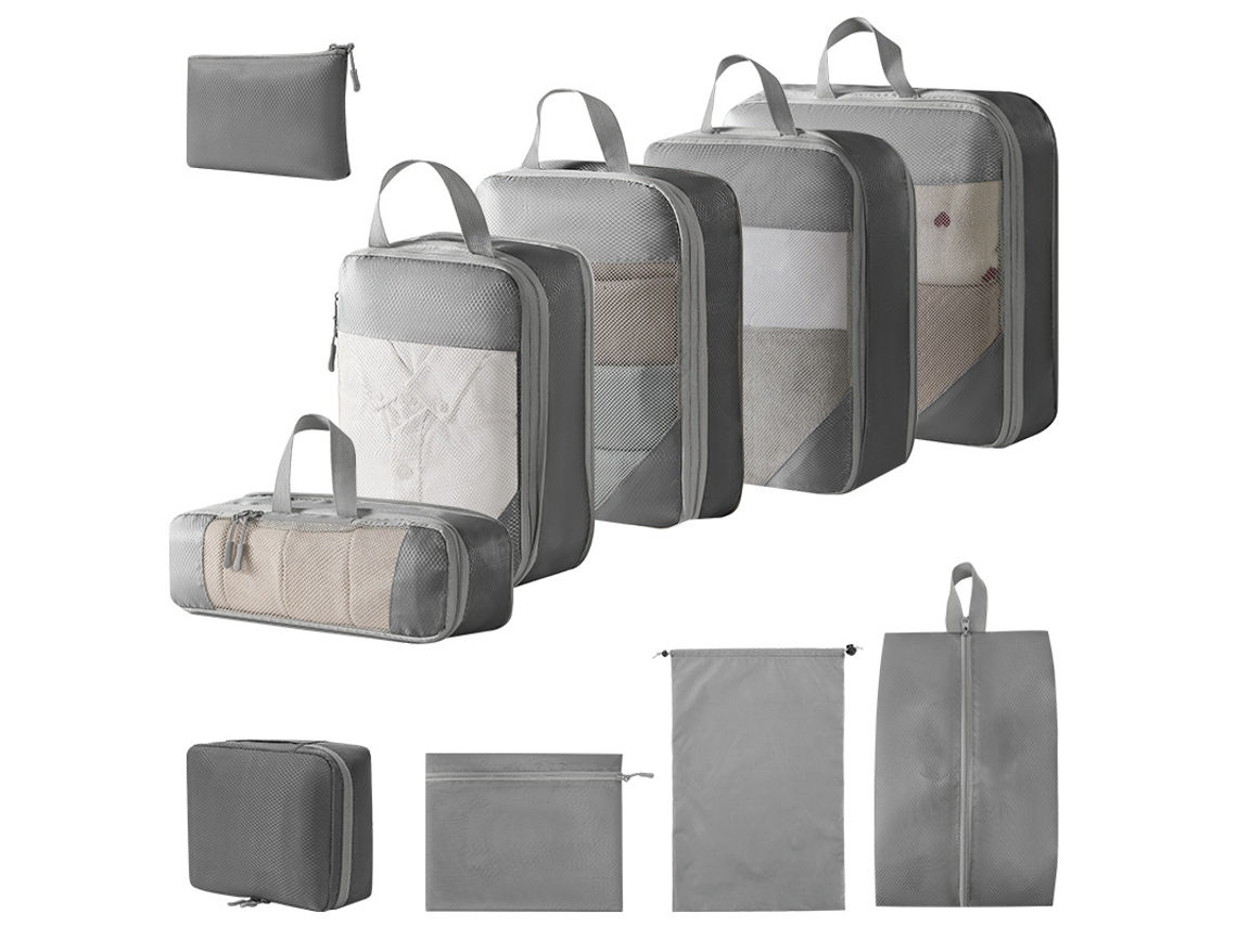 EIFSON - Juego de 10 bolsas organizadoras para bolsos (gris)