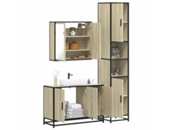 Juego de muebles de baño de 3 piezas Derivatives Oak Wood Sonoma Wsd54167 Lovely Home