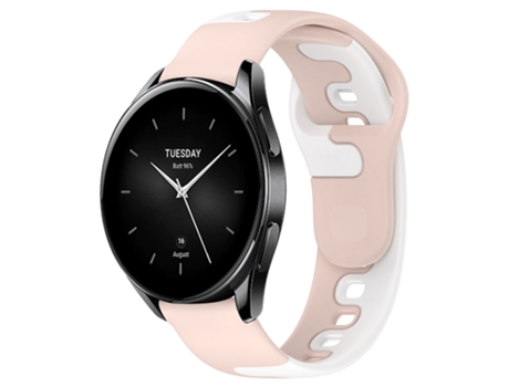 Correa de reloj inteligente para Xiaomi Watch S2 42 mm 22 mm Silicona de doble color (Rosa + Blanco)