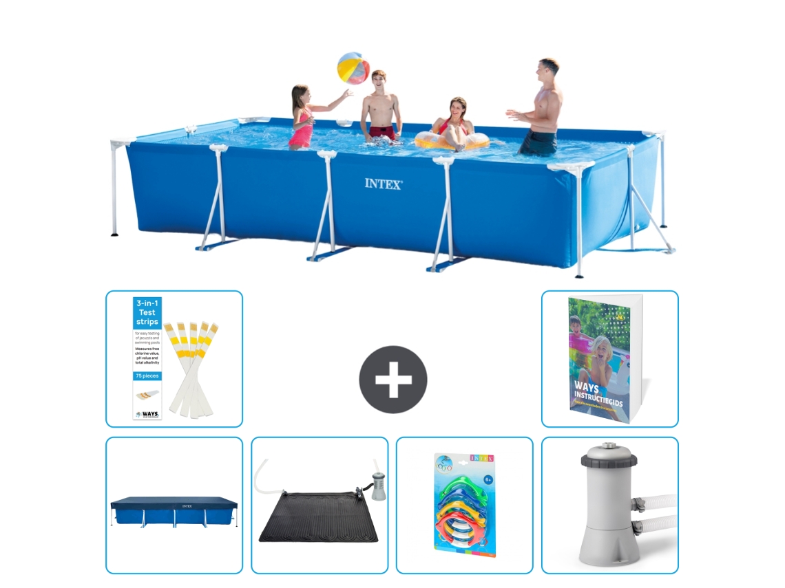 Intex Piscina Com Estrutura Retangular - 450x220x84 Cm - 7-peças S37