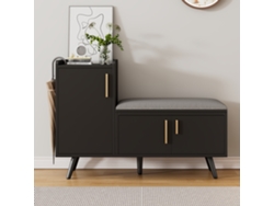 Banco Zapatero De Metal Blanco Con 3 Puertas, 100x34x69cm