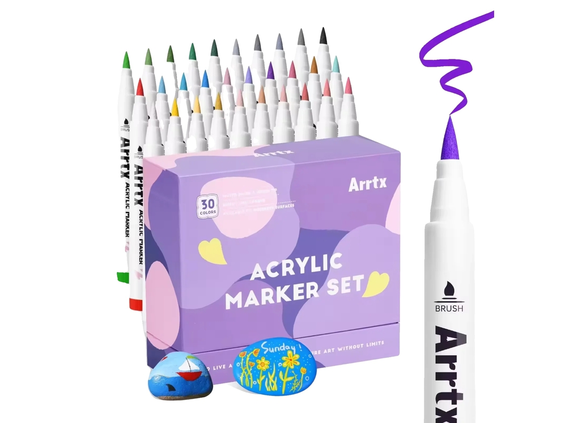 Rotuladores artísticos, 30 colores, tinta resistente al agua y de secado rápido, 30 colores