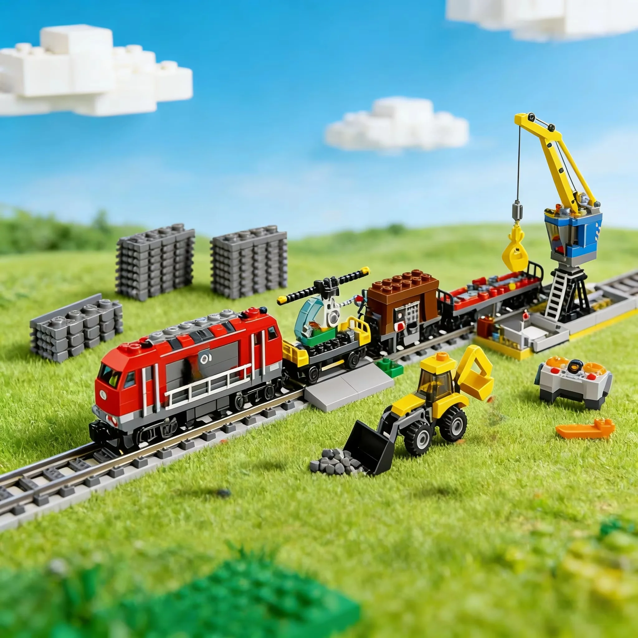 Bloques De Construcción Para Maquetas De Trenes De Mercancías Con Control Remoto De Creative City