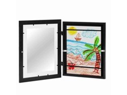 Marco De Fotos De Madera Con Tapa Abatible, Decorativo Para Sala De Estar, Dormitorio Y Oficina, 33x24x3 Cm.
