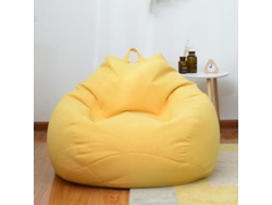 2026-saco De Lona Y Algodón Para Adultos Y Niños Sillón Cojín Grande Con Cremallera Oculta Y Mango Lavable 100 * 120 Cm Amarillo