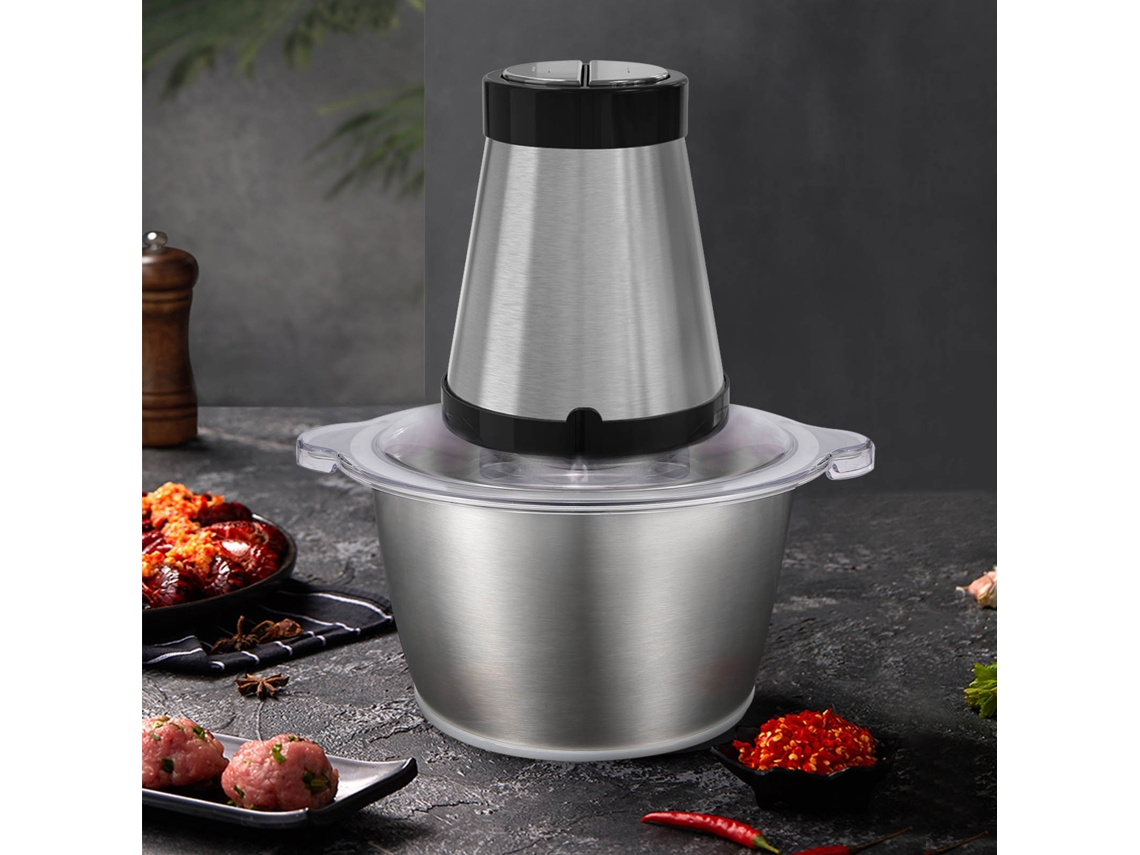Picadora De Carne Eléctrica De 1,8 L, Acero Inoxidable, 300 W, 2 Velocidades, Procesador De Alimentos Para Cocina.