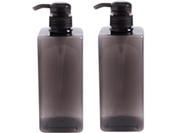 Nuobesty Juego De 2 Frascos Con Dosificador De 600 Ml, Envase Grande De Plástico Negro Recargable Para Loción.