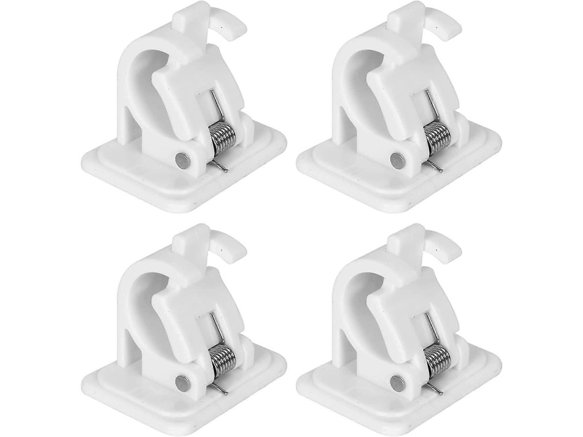 Rebe-4 Soportes De Barra De Cortina Autoadhesivos Sin Perforar, Gancho Para Barra De Toalla Para Hogar (blanco)