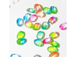 Accesorios De Uñas De Resina Transparente Diy Com Cor Degradê, Forma Ovalada, Ponta Inferior Para Arte De Uñas
