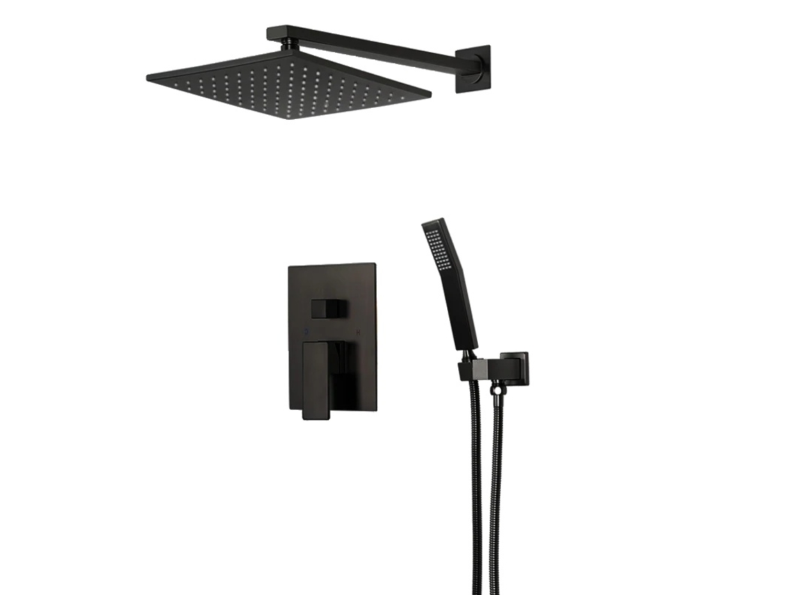 Mezclador de ducha con doble manija y control termostático automático, certificado CE, Azly Black OEM