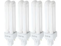 Bombillas Fluorescentes Compactas, Doble Tubo, 13 W, 2u, Paquete De 4, Base 2, Instalación Rápida, Uso