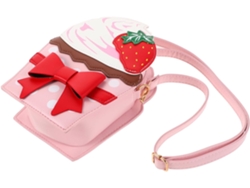 Bolso De Hombro Para Mujer De Piel Sintética Con Estampado De Fresas, Bolso Ligero Con Lazo Y Correa Ajustable.