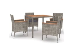 Maison Exclusive - Set Comedor De Jardín 5 Piezas Con Cojines Ratán Sintético Gris