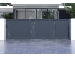 Puerta corredera 5m life h.140 aluminio gris