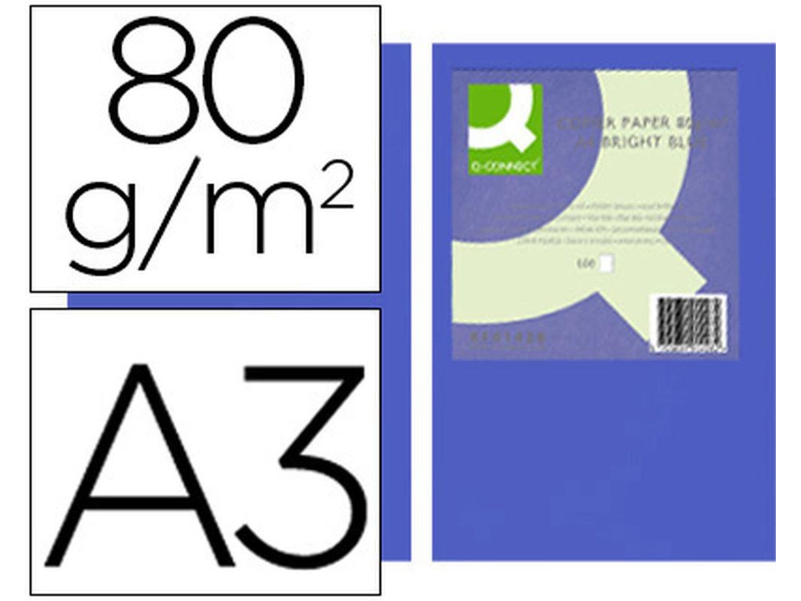 Papel Color Q Connect Din A3 80Gr Azul Intenso Pack De 500 Hojas
