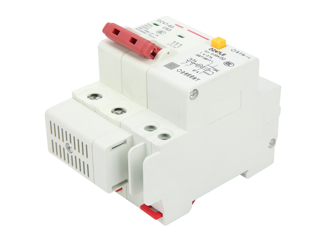 Disyuntor Miniatura Dz47le-63 2p 6-63a Con Protección Contra Sobrecarga Y Fugas 400v