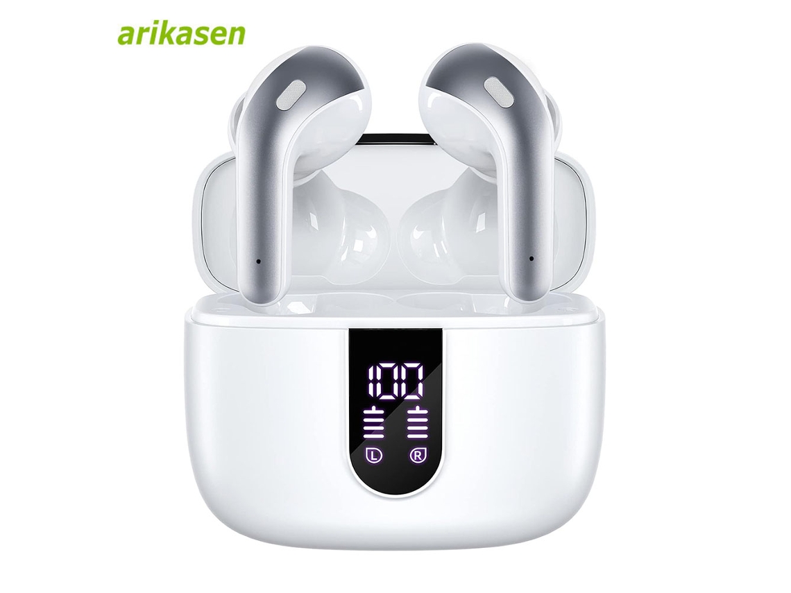 (blanco B) Auriculares Inalámbricos Bluetooth, Resistentes Al Agua, Micrófono, Cancelación De Ruido, Batería De 52 Horas De Duración