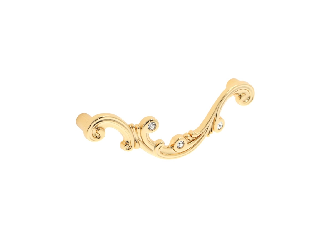Tirador Para Mueble De Zamac Y Cristal Distancia Entre Ejes De 96 Mm Chapado En Oro Lote De 6mm