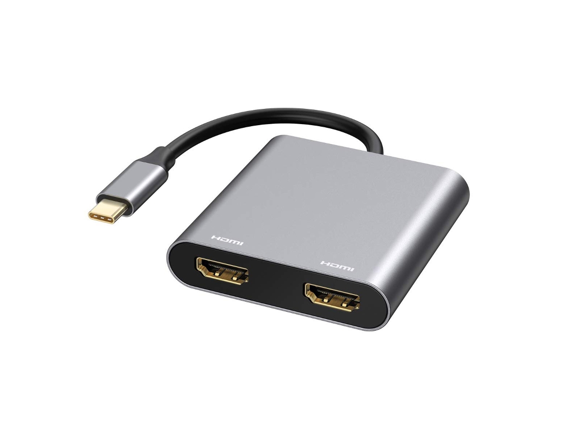 Adaptador USB C a HDMI dual, adaptador para dos monitores, concentrador USB C con dos estaciones de acoplamiento HDMI, SUNNY SPACES