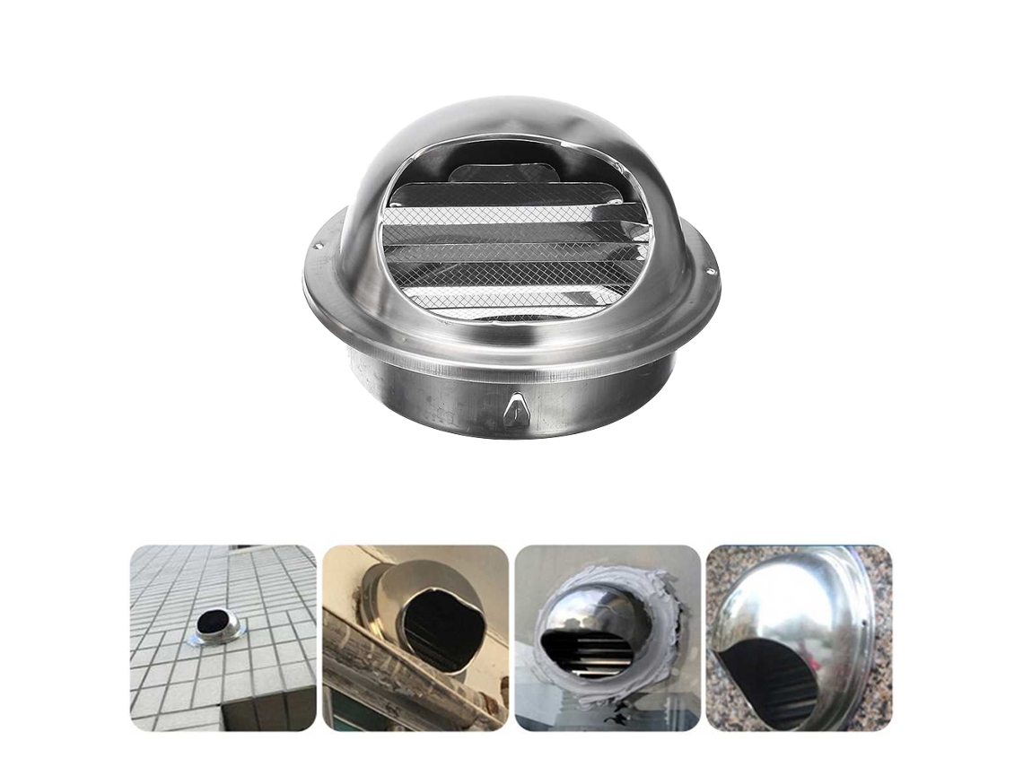 Rejilla De Ventilación De Acero Inoxidable Con Filtro Y Diseño Impermeable Para Montaje En Pared Exterior De 100/150 Mm.