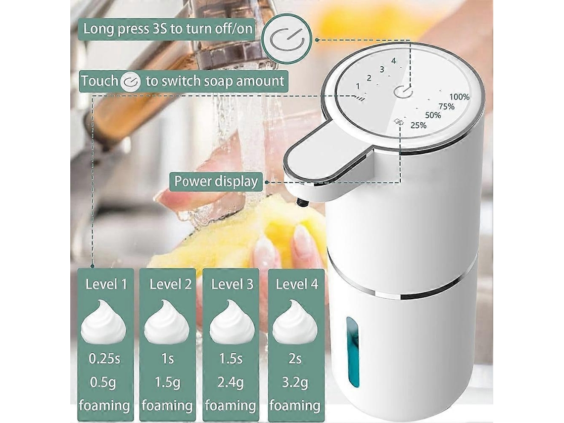 Dispensador de jabón espumoso sin contacto Rosewell de 400 ml para baño