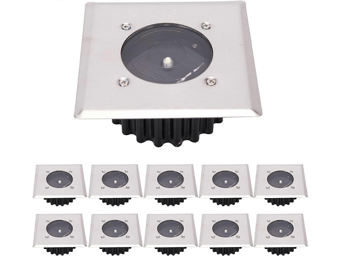 Rebe-lámpara Solar De Suelo Led 10 Unidades, Exterior Impermeable Ip65, Luz Fría, Para Jardín, Patio Y Entrada