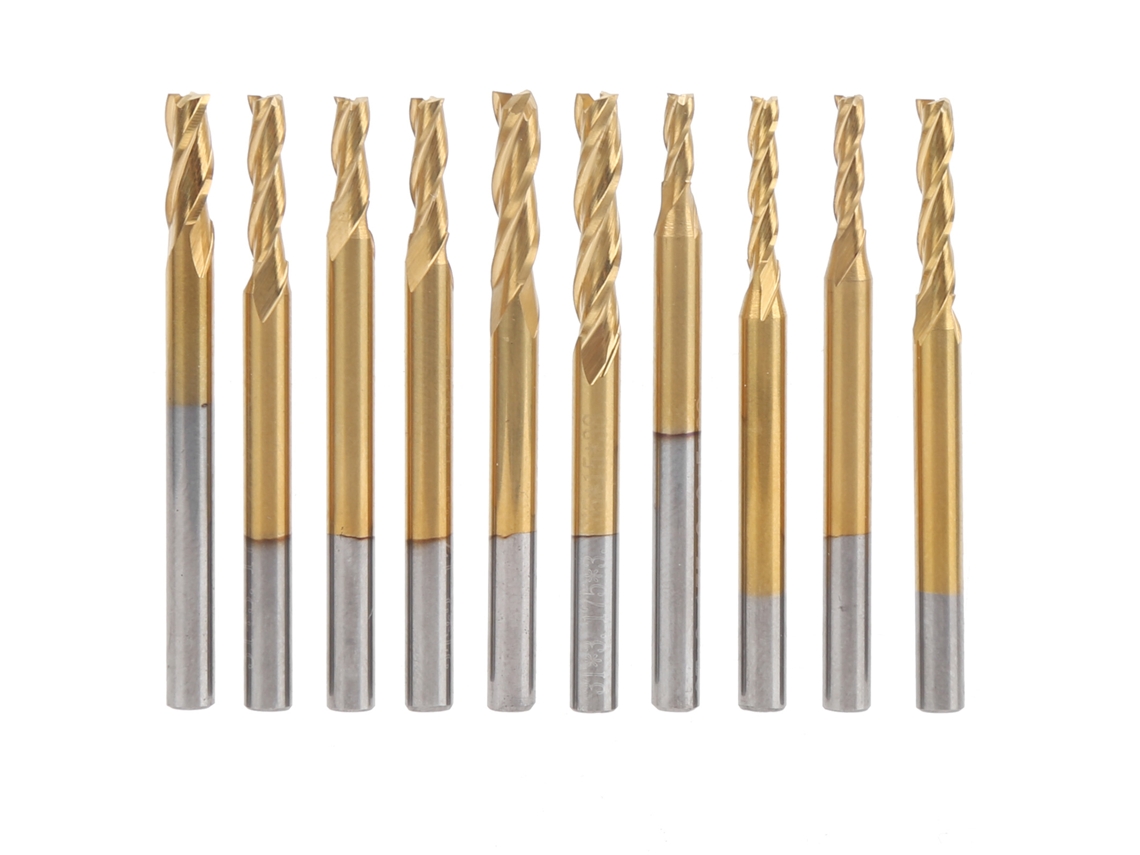 2026velora-10 Piezas Fresa End Mill 3 Cuchillas Tungsteno Acero Tiplated Herramienta Cnc Milling