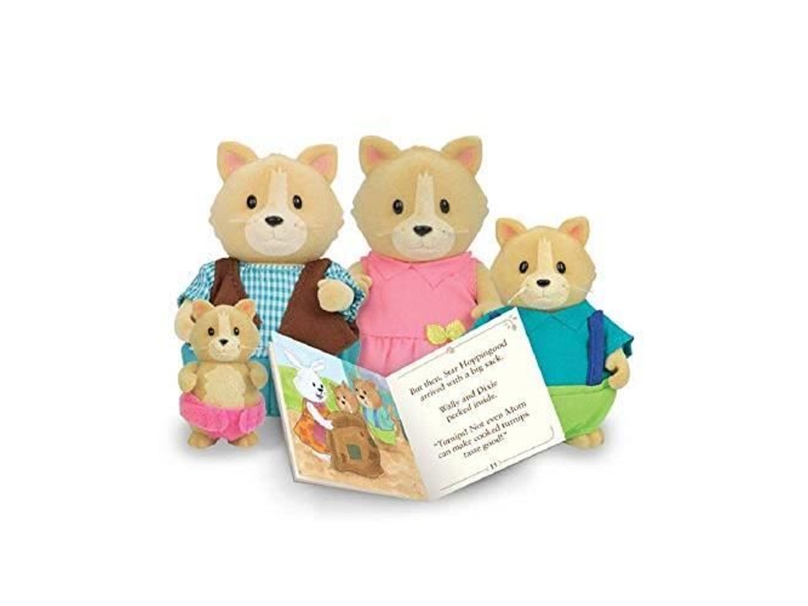 Conjunto De Familia De Gatos Lil Woodzeez Whiskerelli Con Libro De Historias