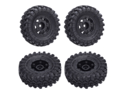 Neumáticos Para Camión Rc (4 Unidades) Para Ruedas De Coche Rc Axial Scx24, Escala 1/24, Piezas De Repuesto De Plástico.