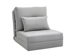 Sofá Cama/sillón Convertible, 1 Plaza Con 1 Cojín Y Respaldo Ajustable, Gris Claro.