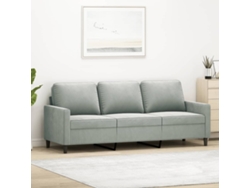 Sofá De 3 Plazas Terciopelo Gris Claro 180 Cm