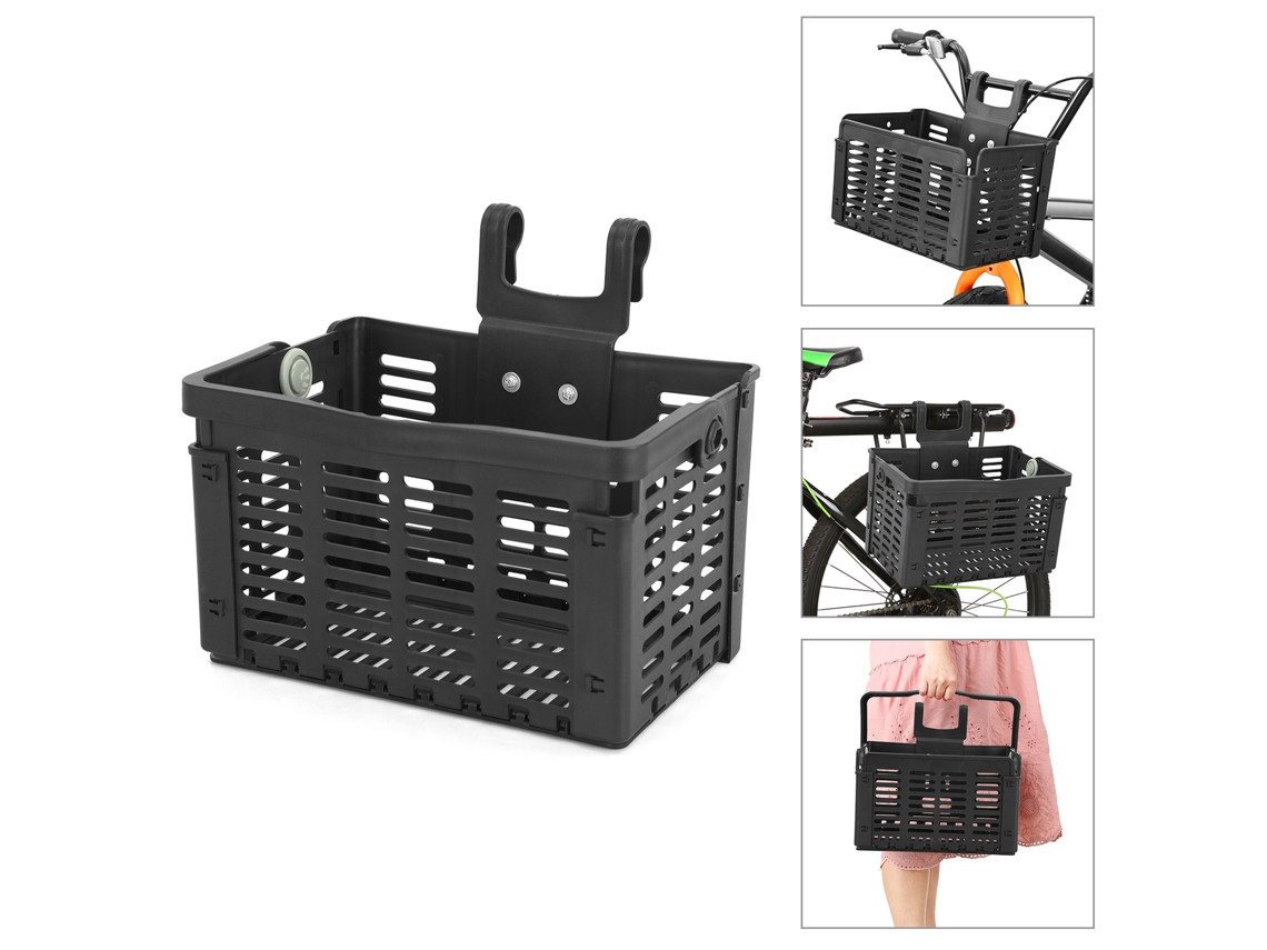 Cesta Plegable Para Bicicleta Desmontable, Delantera Y Trasera, Portaequipaje, Compatible Con Manillar Y Portaequipaje Trasero