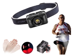 Linterna frontal recargable con sensor de movimiento, Chronos Lantern-0171 Linterna frontal con zoom superbrillante de 4 modos (negro) YIZHOOD