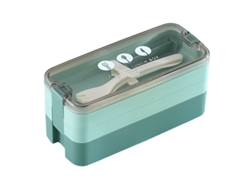 2026da-bento Box Japonés 3 Capas Con Cortadores Anti-fugas Eco-amigable Para Niños Y Adultos (verde)
