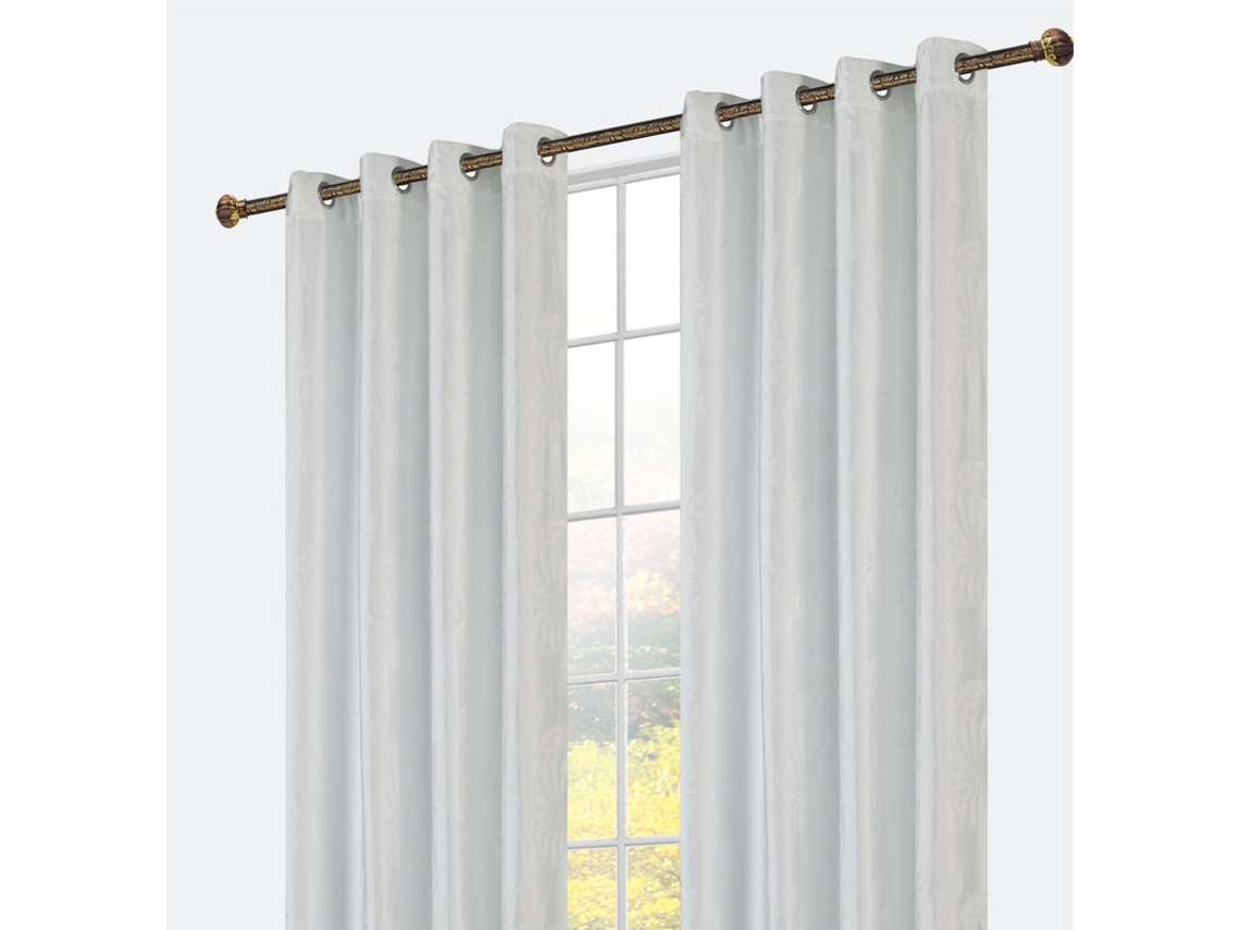 Cortina con Estampado Floral Blanco 140 x 260 cm - Individual
