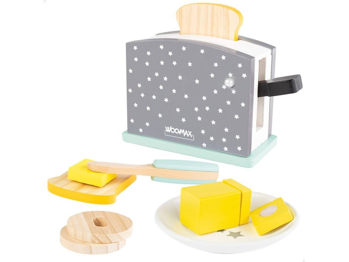 Tostadora WOOMAX de Madera con Accesorios (Edad Mínima: 3 Años - 19.5 x 8 x 12.5 cm)