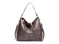Bolso De Hombro De Moda Para Mujer, De Piel Sintética, Portátil, Ideal Para El Trabajo, Las Compras Y Los Viajes, Color Gris.
