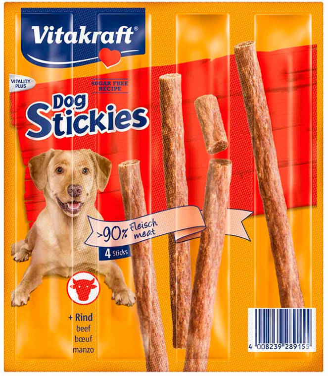 Vitakraft Dog Stickies snacks para perros de carne buey 4 unidades 44