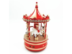 Caja De Música De Carrusel Mecánico Mini Regalo Navideño Decoración Familiar Hotel Madera Metal