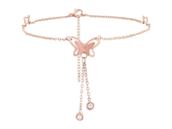 Tobillera Sencilla De Oro Con Forma De Mariposa Para Mujer, De Aleación De Zinc, Ideal Como Regalo Para La Playa.