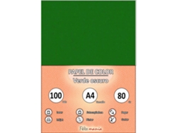 80Gr A4 Papel Verde Oscuro 100 Hojas