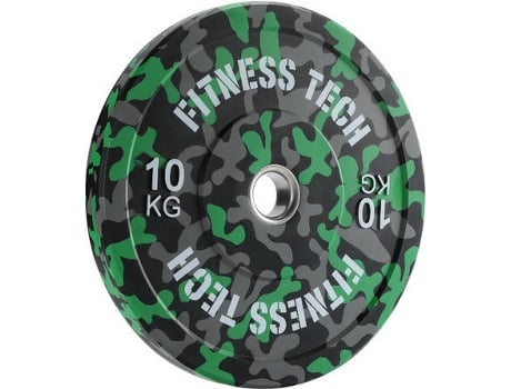 Disco de Musculación FITNESS TECH Camuflaje Verde (10 kg)